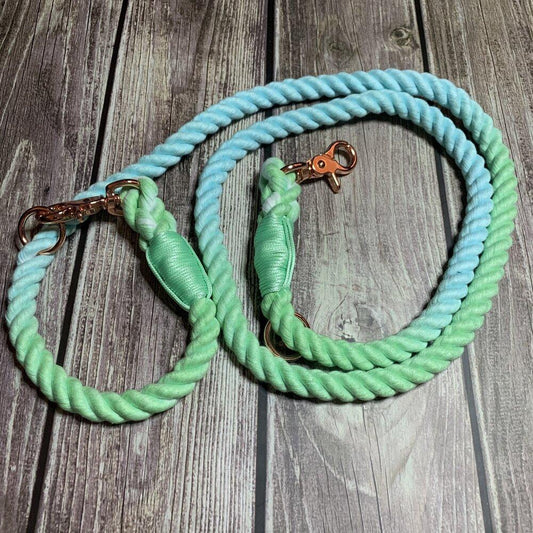 Aqua Marine Ombre Adjustable Rope Leash