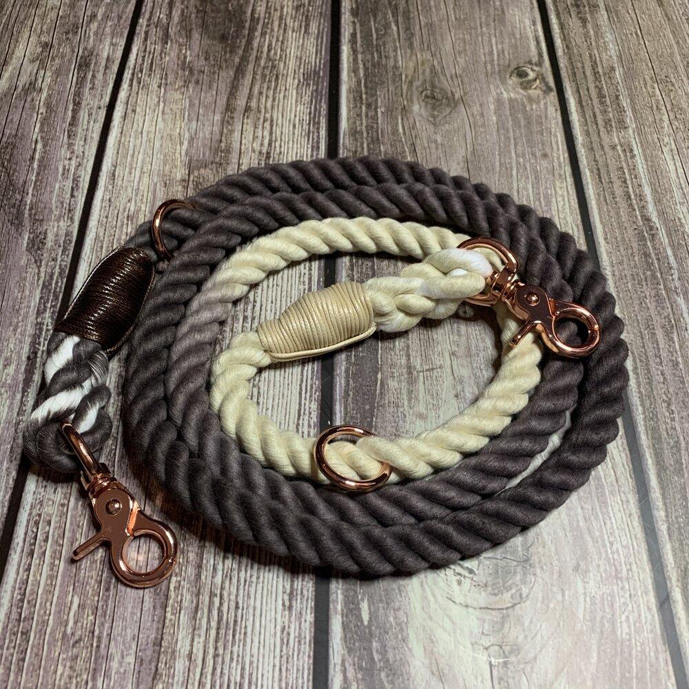 Chocolate Lavender Ombre Adjustable Rope Leash