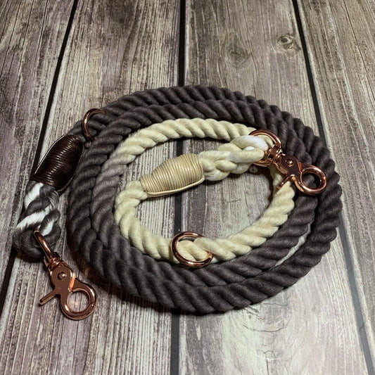 Chocolate Lavender Ombre Adjustable Rope Leash