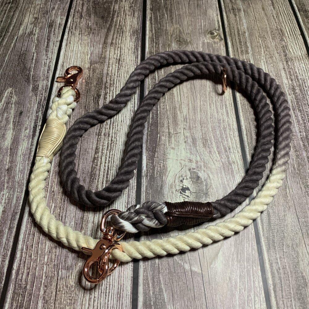 Chocolate Lavender Ombre Adjustable Rope Leash